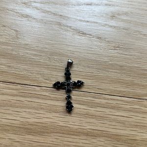 Black and Silver Jewled Cross Pendant